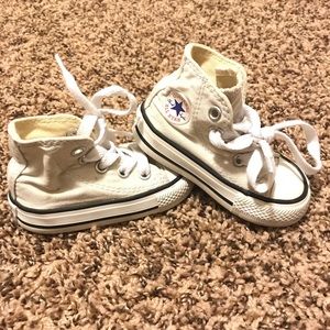 White Converse High Tops Toddler Size 3 VGUC